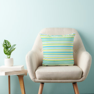 Almofada Padrão de Strips elegante simples de verde limão a