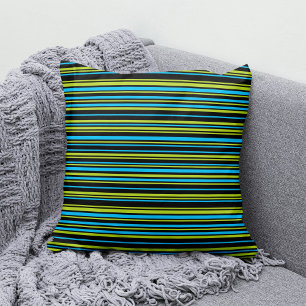 Almofada Padrão de Strips elegante simples de verde limão a