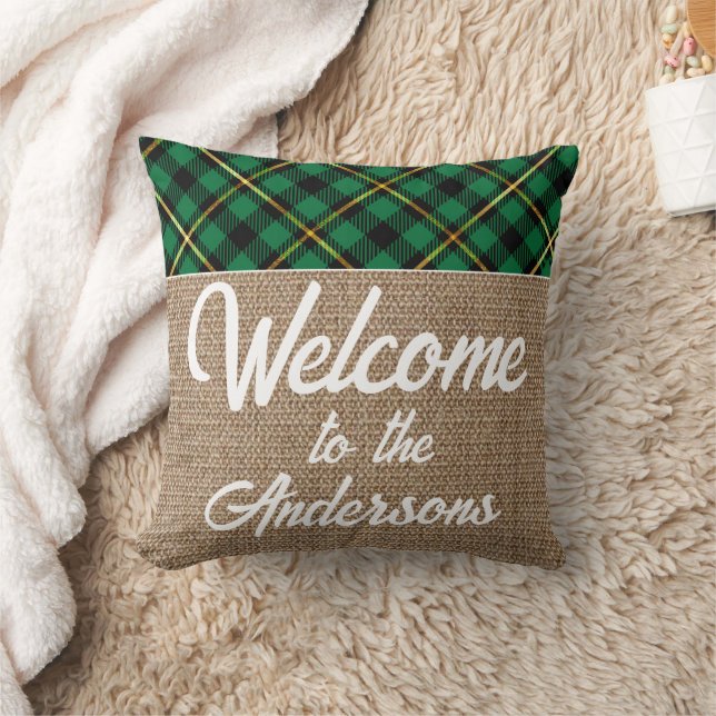 Almofada Padrão de Tartan de Verificação de Buffalo Dourado (Cobertor)