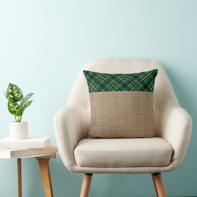 Almofada Padrão de Tartan de Verificação de Buffalo Dourado (Cadeira)