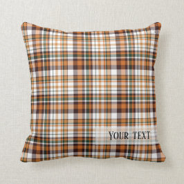 Almofada Padrão de tartan de xadrez de Ação de Graças