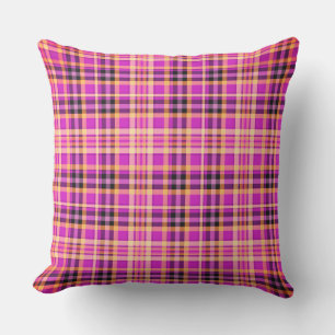Almofada Padrão de Tartan Rosa Moderno