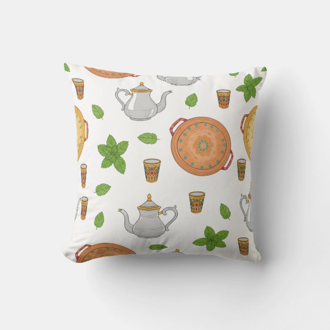 Almofada Padrão de Tea & Tajine marroquino (Frente)