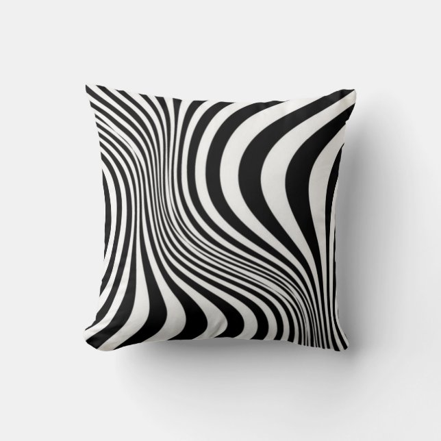 Almofada Padrão de Textura de Impressão de Pele de Zebra (Frente)