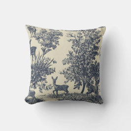 Almofada Padrão de Toile de Veado Floresta Cénica Botânica