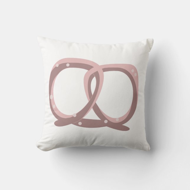 Almofada Padrão de Torção de Pretzel Salgado Rosa (Frente)