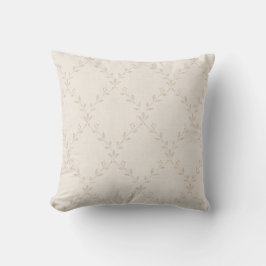 Almofada Padrão de Treliça Floral Boho Bege Macio
