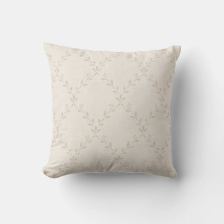 Almofada Padrão de Treliça Floral Boho Bege Macio