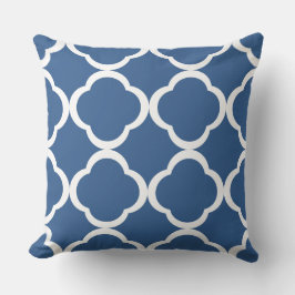 Almofada Padrão de Trevo Azul Elegante