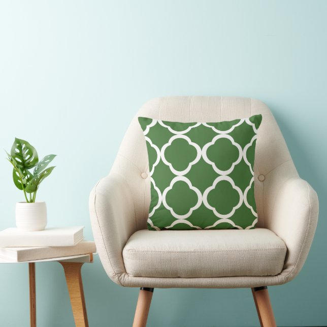 Almofada Padrão de Trevo Verde Elegante (Cadeira)
