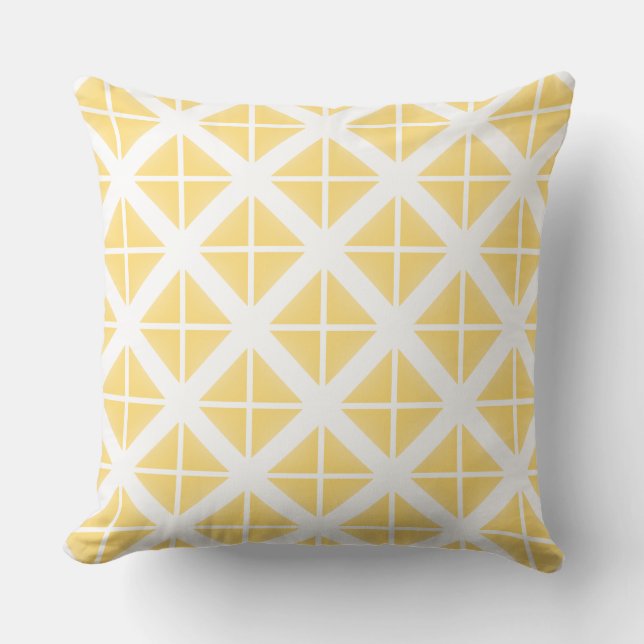 Almofada Padrão de triângulo de tendência amarelo (Frente)