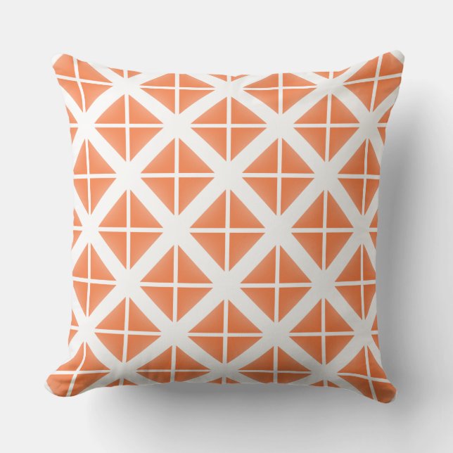 Almofada Padrão de Triângulo de Trendy Laranja (Frente)