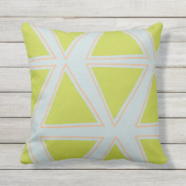 Almofada Padrão de triângulo em travesseiro de chartreuse e