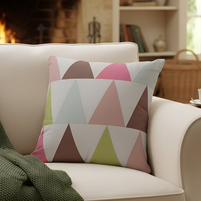 Almofada Padrão de triângulo geométrico moderno (geometric triangle pattern throw pillow)