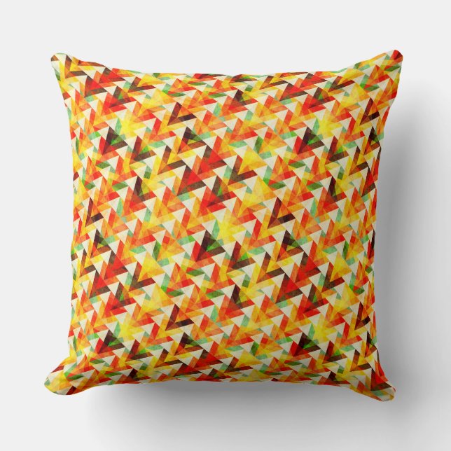 Almofada Padrão de triângulos abstratos fofos (Frente)
