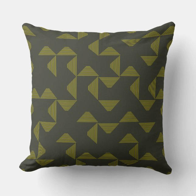Almofada Padrão de triângulos verdes, legal, únicos, de ten (Frente)
