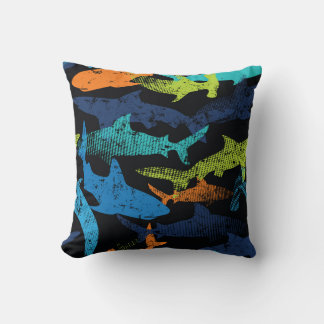 Almofada Padrão de tubarões, urbano moderno