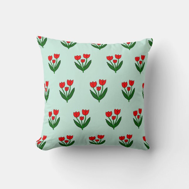 Almofada Padrão de Tulipas (Frente)