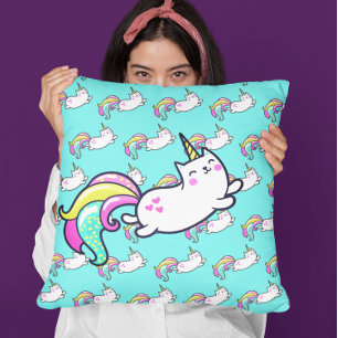 Almofada Padrão de unicat mágico -