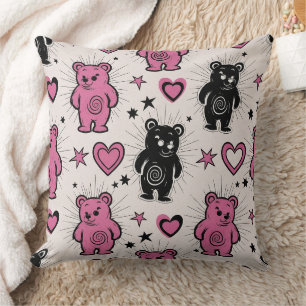 Almofada Padrão de Urso de Pelúcia de Desenho Animado Fofo