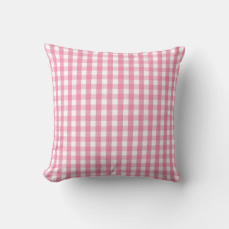 Almofada Padrão de Verificação de Gingham Rosa