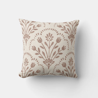 Almofada Padrão de vieira floral castanho quente texturizad