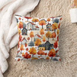 Almofada Padrão de Vila Rustic Watercolor