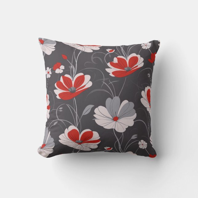 Almofada Padrão de vindima, design floral elegante (Frente)