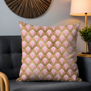 Almofada Padrão de Vintagem de Luxo Dourado e Elegante Art