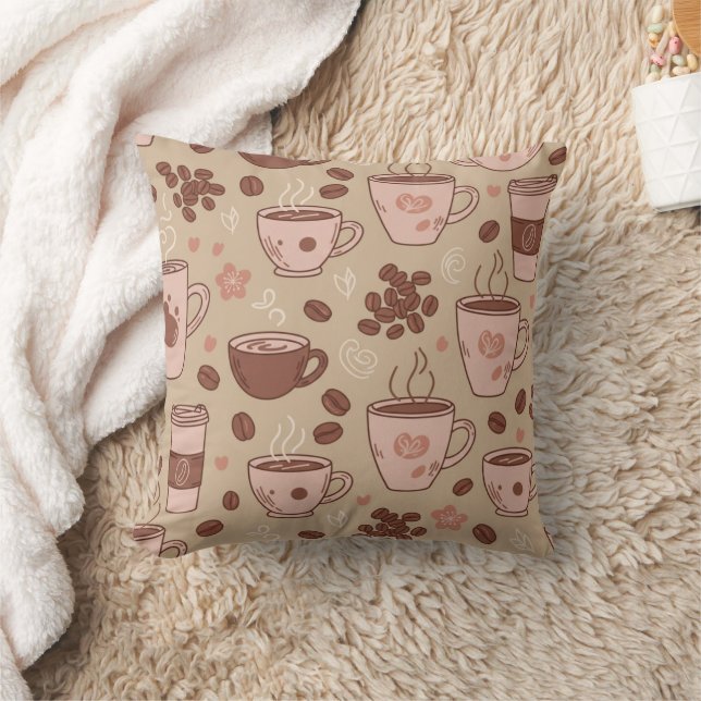 Almofada Padrão de Xícara de Café Aconchegante (7) (Cobertor)