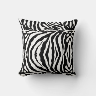 Almofada Padrão de zebra branca e preta, animais safari