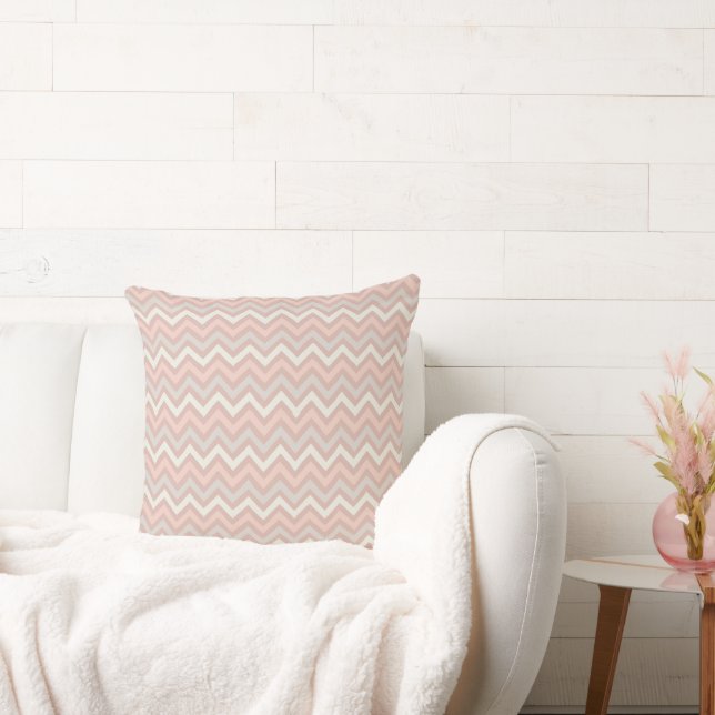 Almofada Padrão de Ziguezague Chevron em Pastel Suave (Sofá)
