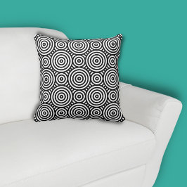 Almofada Padrão do Círculo Negro Étnico Branco