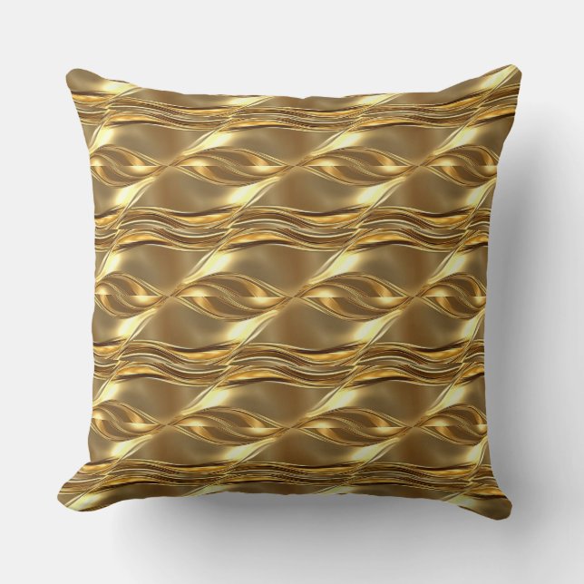 Almofada Padrão dourado cativante (Frente)