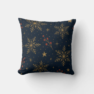 Almofada Padrão Dourado de Brilho de Inverno | Feriado