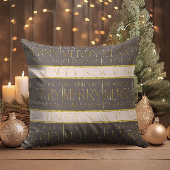 Almofada Padrão Dourado de Natal rosa#35b ID1009 (Criador carregado)