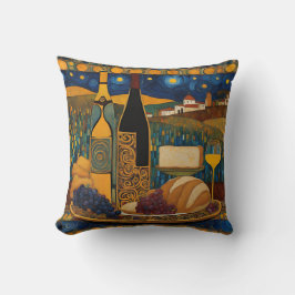 Almofada Padrão Dourado de vinho Maroon