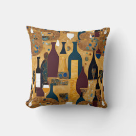 Almofada Padrão Dourado de vinho Maroon