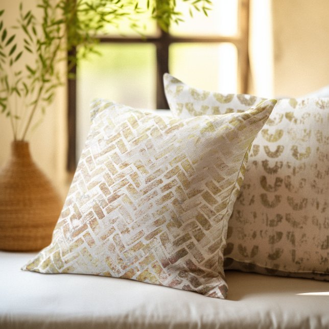 Almofada Padrão Dourado e Distante Moderno - Arenque (Criador carregado)