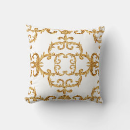Almofada padrão dourado ornamental barroco