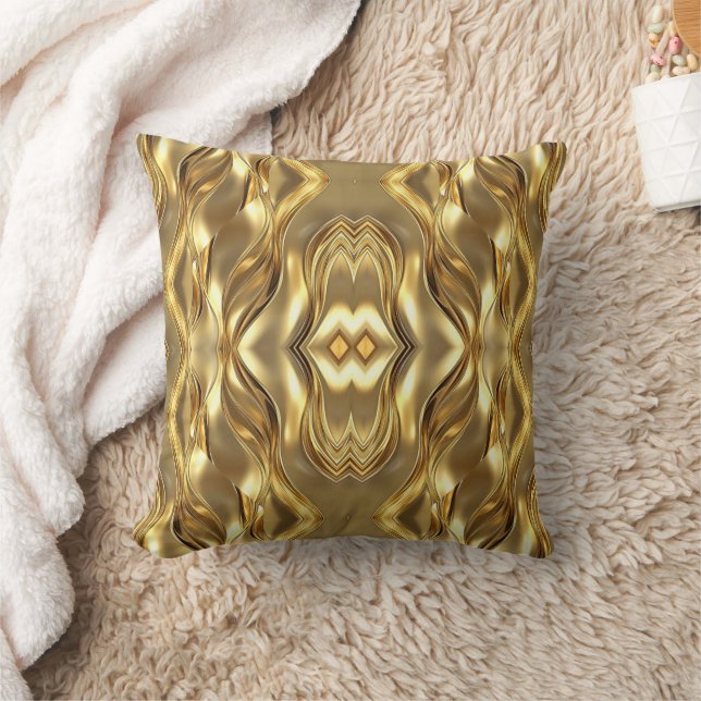 Almofada Padrão Dourado Radiante (Cobertor)