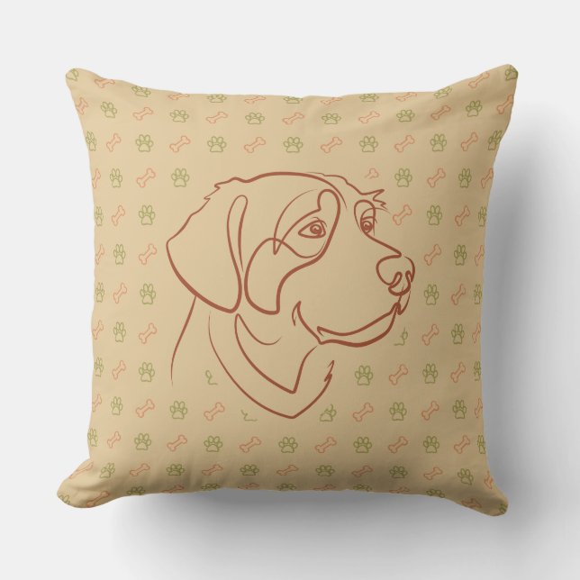 Almofada Padrão Dourado Retriever (Frente)