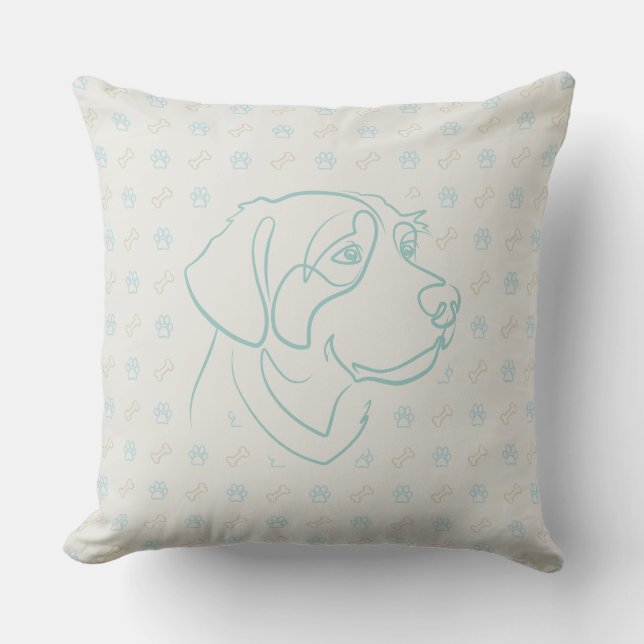 Almofada Padrão Dourado Retriever (Frente)
