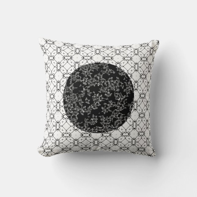 Almofada Padrão duplo preto e branco/preto (Frente)