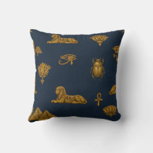 Padrão Egípcio Minimalista Azul-Marinho e Dourado