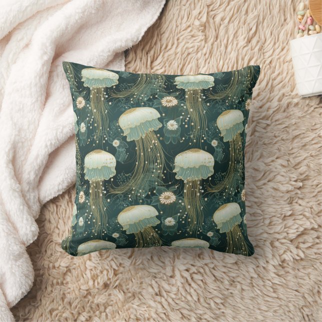 Almofada Padrão Elegante De Água-Velho - Sob O Mar (Cobertor)