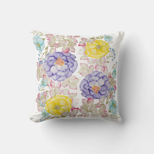 Almofada Padrão elegante de aquarela floral