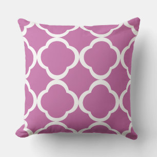 Almofada Padrão Elegante de Trevo de Quatro Folhas Rosa