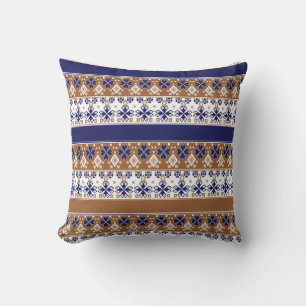 Almofada Padrão escandinavo liso e escandinavo azul