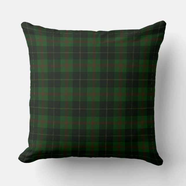 Almofada Padrão Escocês da Xadrez Verde Tartan (Frente)